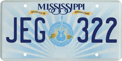 MS license plate JEG322