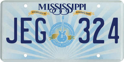 MS license plate JEG324