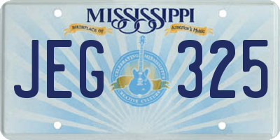 MS license plate JEG325