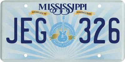 MS license plate JEG326