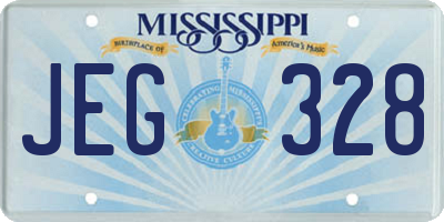 MS license plate JEG328