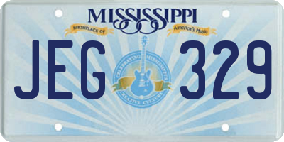 MS license plate JEG329