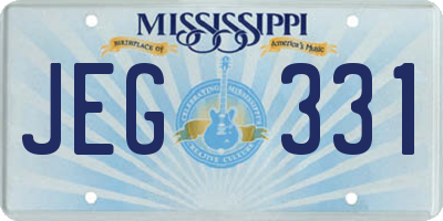 MS license plate JEG331