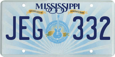 MS license plate JEG332