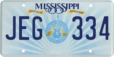 MS license plate JEG334