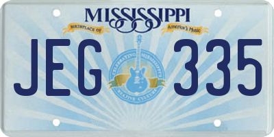 MS license plate JEG335