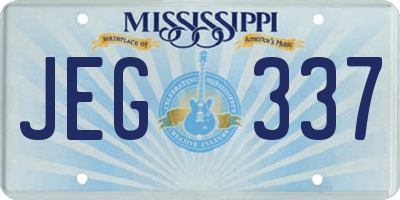 MS license plate JEG337
