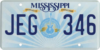 MS license plate JEG346