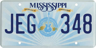 MS license plate JEG348