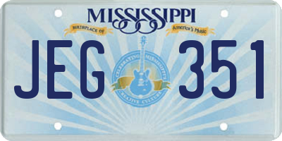 MS license plate JEG351