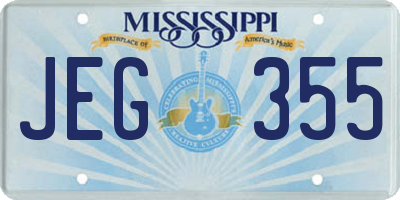 MS license plate JEG355