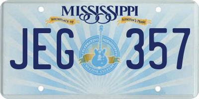 MS license plate JEG357