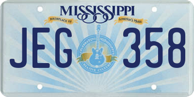 MS license plate JEG358