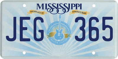 MS license plate JEG365