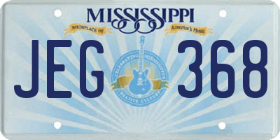MS license plate JEG368