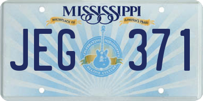 MS license plate JEG371