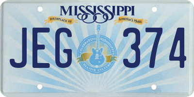 MS license plate JEG374
