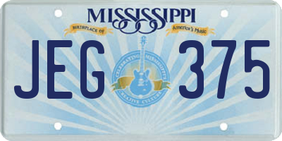 MS license plate JEG375