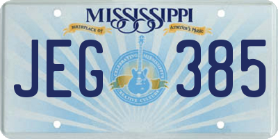 MS license plate JEG385