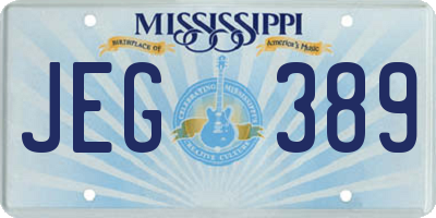 MS license plate JEG389