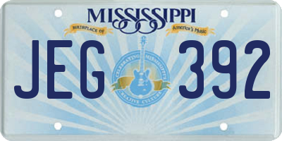 MS license plate JEG392