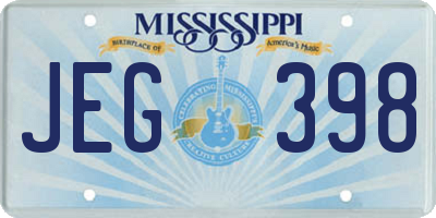 MS license plate JEG398