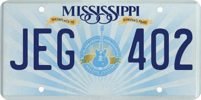 MS license plate JEG402