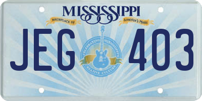 MS license plate JEG403