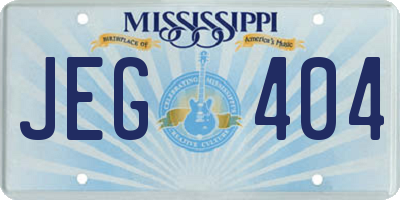 MS license plate JEG404