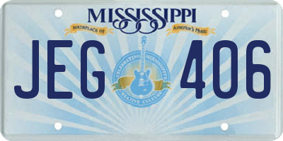 MS license plate JEG406