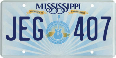 MS license plate JEG407