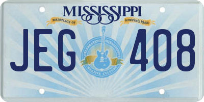 MS license plate JEG408