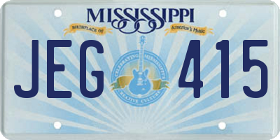 MS license plate JEG415