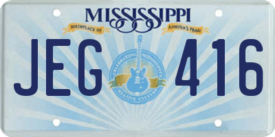 MS license plate JEG416