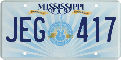 MS license plate JEG417