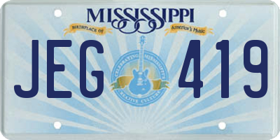 MS license plate JEG419