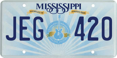 MS license plate JEG420