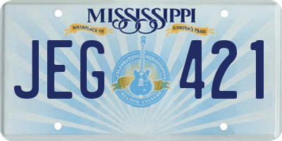 MS license plate JEG421
