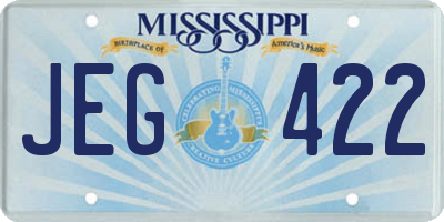 MS license plate JEG422