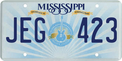 MS license plate JEG423