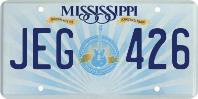 MS license plate JEG426