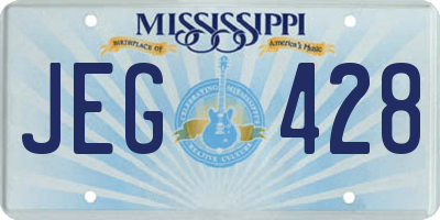 MS license plate JEG428