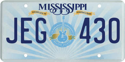 MS license plate JEG430