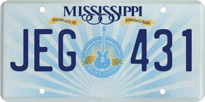 MS license plate JEG431