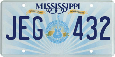 MS license plate JEG432