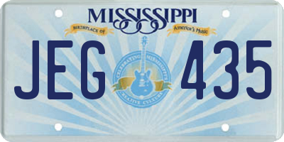 MS license plate JEG435