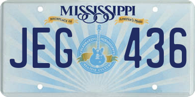 MS license plate JEG436