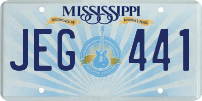 MS license plate JEG441
