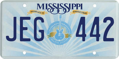 MS license plate JEG442