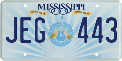 MS license plate JEG443